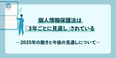 個人情報保護法は「３年ごとに見直し」されている〜2025年の動きと今後の見通しについて〜