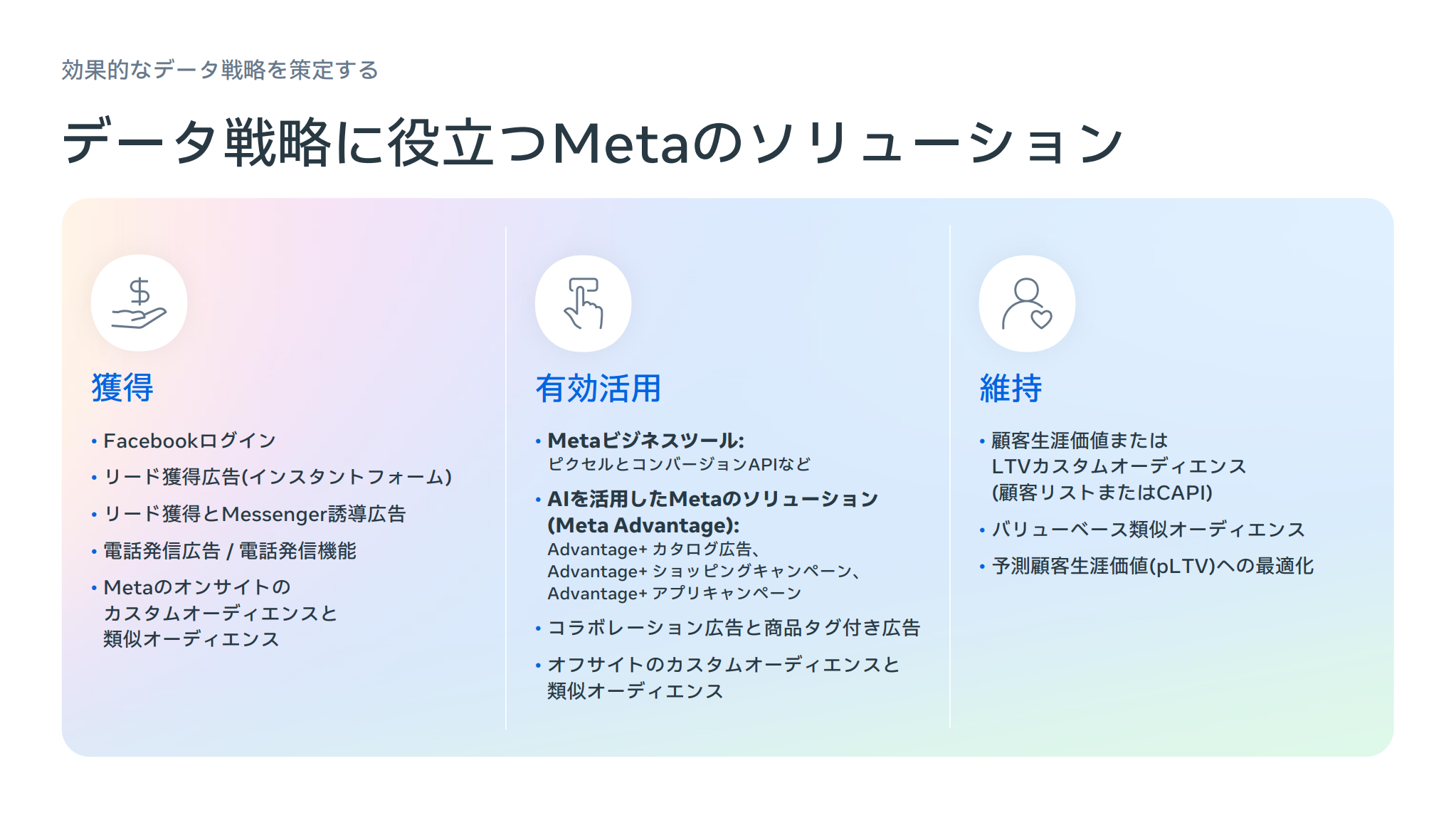 データ戦略に役立つMetaのソリューション