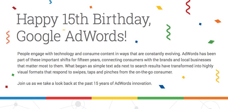 15周年を迎えたGoogle AdWords（Google広告）