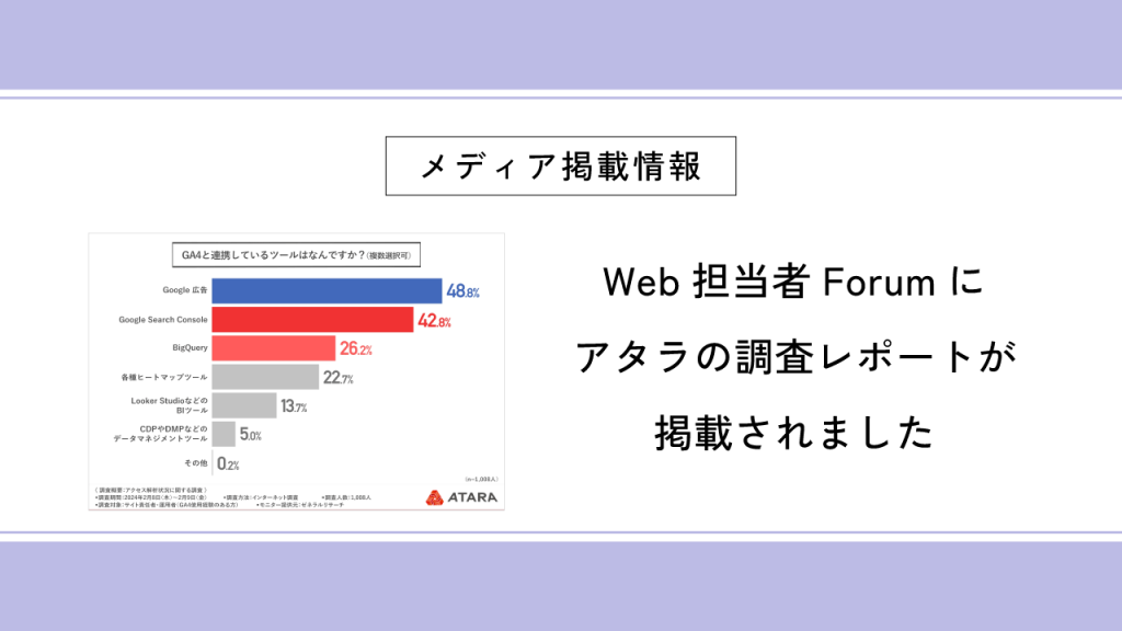 Web担当者Forumにアタラの調査レポートが掲載されました